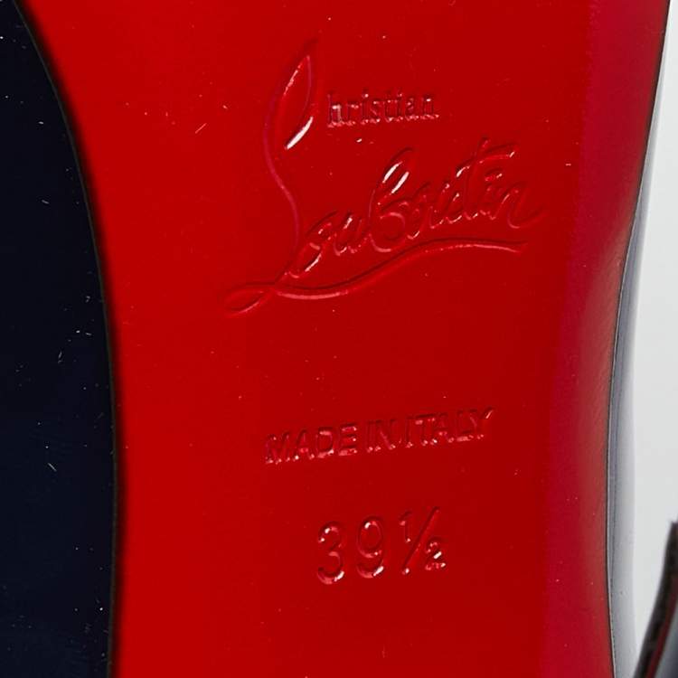 Pre Owned Christian Louboutin Blue Patent Leather So Kate Pumps Size 39.5 