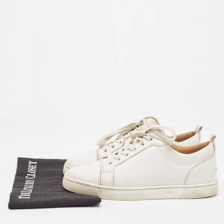 Pre Owned Christian Louboutin White Leather Vieira Low Top Sneakers Size 39