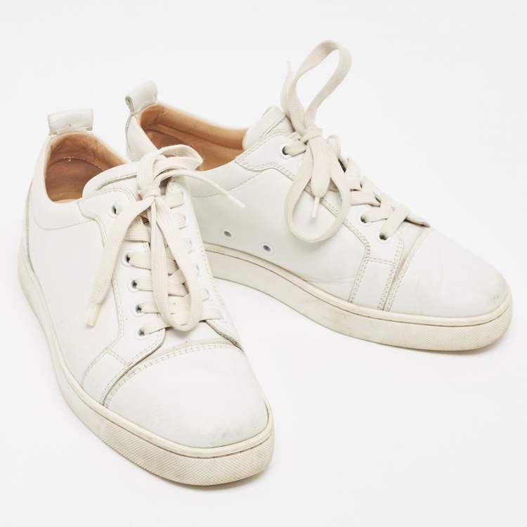 Pre Owned Christian Louboutin White Leather Vieira Low Top Sneakers Size 39