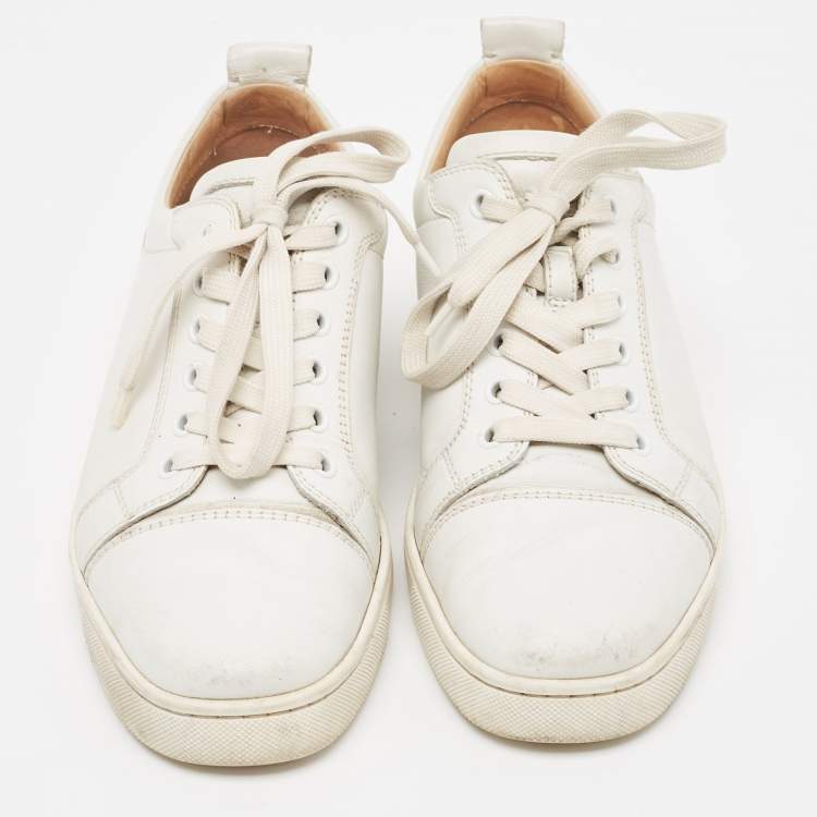Pre Owned Christian Louboutin White Leather Vieira Low Top Sneakers Size 39