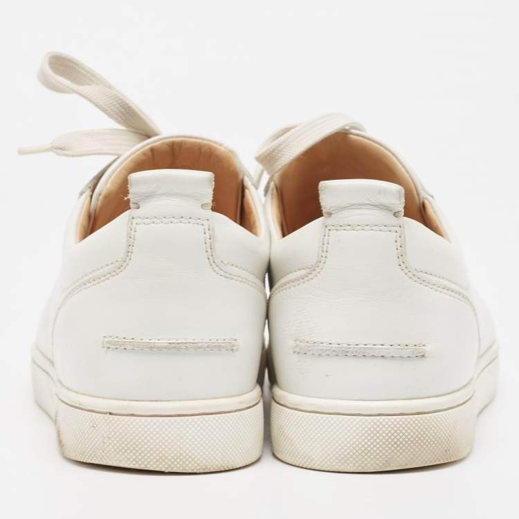 Pre Owned Christian Louboutin White Leather Vieira Low Top Sneakers Size 39