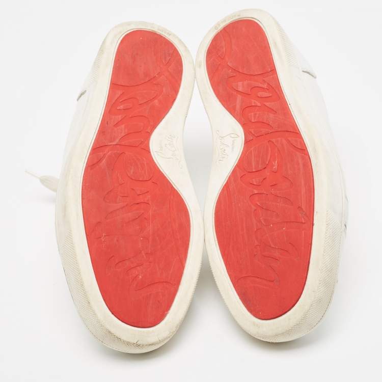 Pre Owned Christian Louboutin White Leather Vieira Low Top Sneakers Size 39
