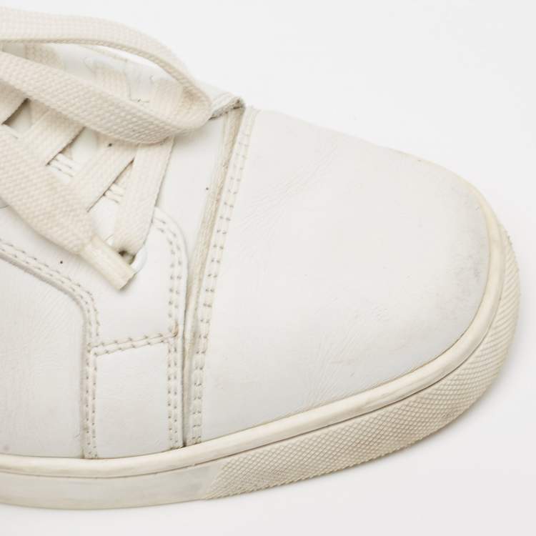 Pre Owned Christian Louboutin White Leather Vieira Low Top Sneakers Size 39