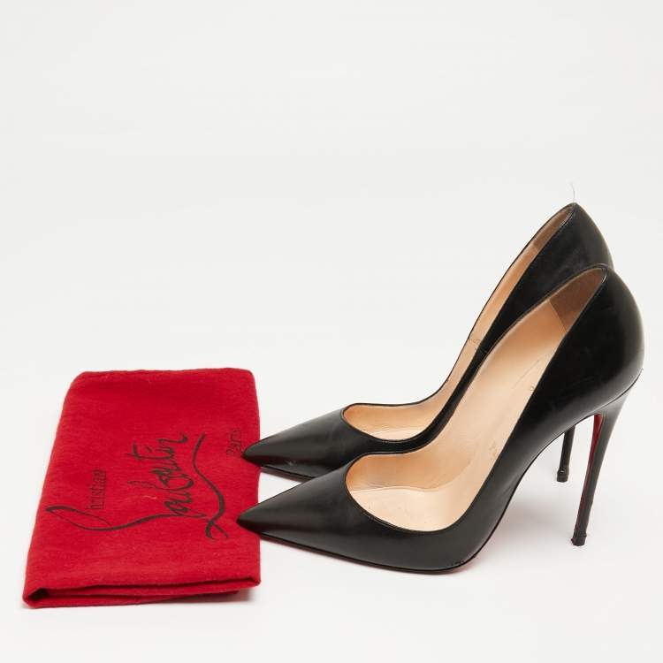 Pre Owned Christian Louboutin Black Leather So Kate Pumps Size 38