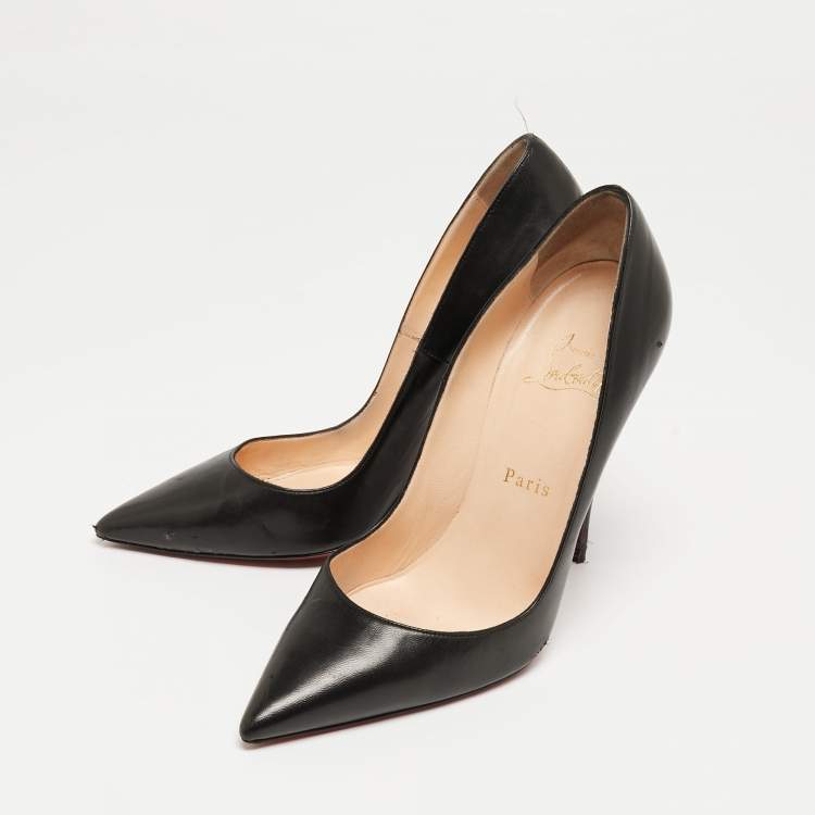 Pre Owned Christian Louboutin Black Leather So Kate Pumps Size 38
