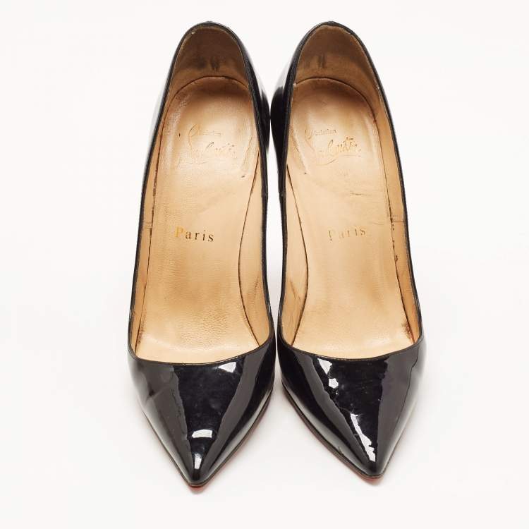 Pre Owned Christian Louboutin Black Patent Leather So Kate Pumps Size 36
