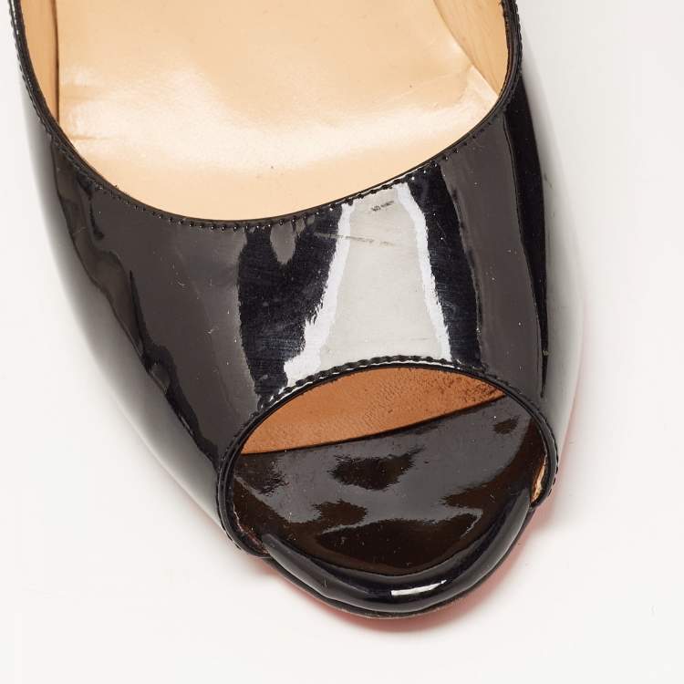 Pre Owned Christian Louboutin Black Patent Leather You You Pumps Size 39.5