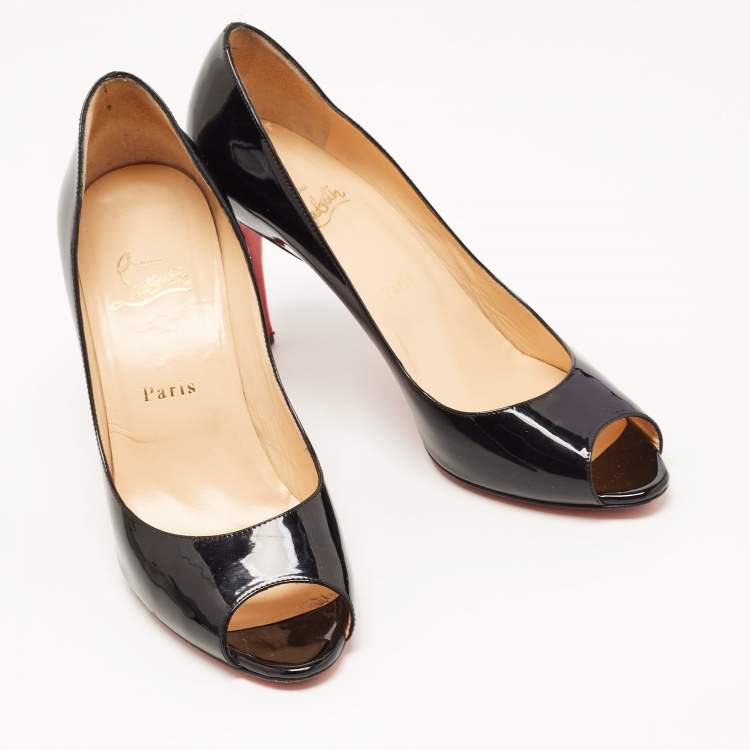 Pre Owned Christian Louboutin Black Patent Leather You You Pumps Size 39.5