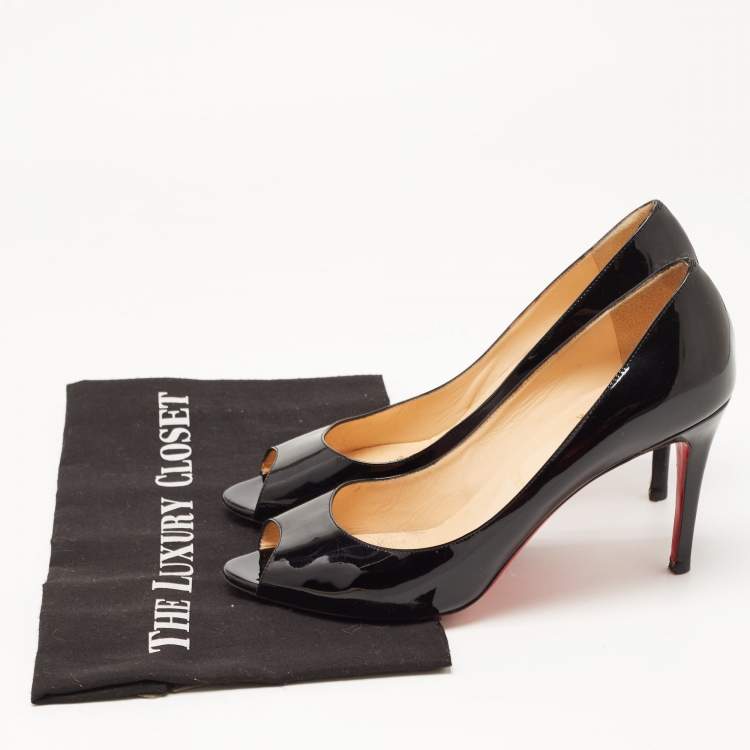 Pre Owned Christian Louboutin Black Patent Leather You You Pumps Size 39.5