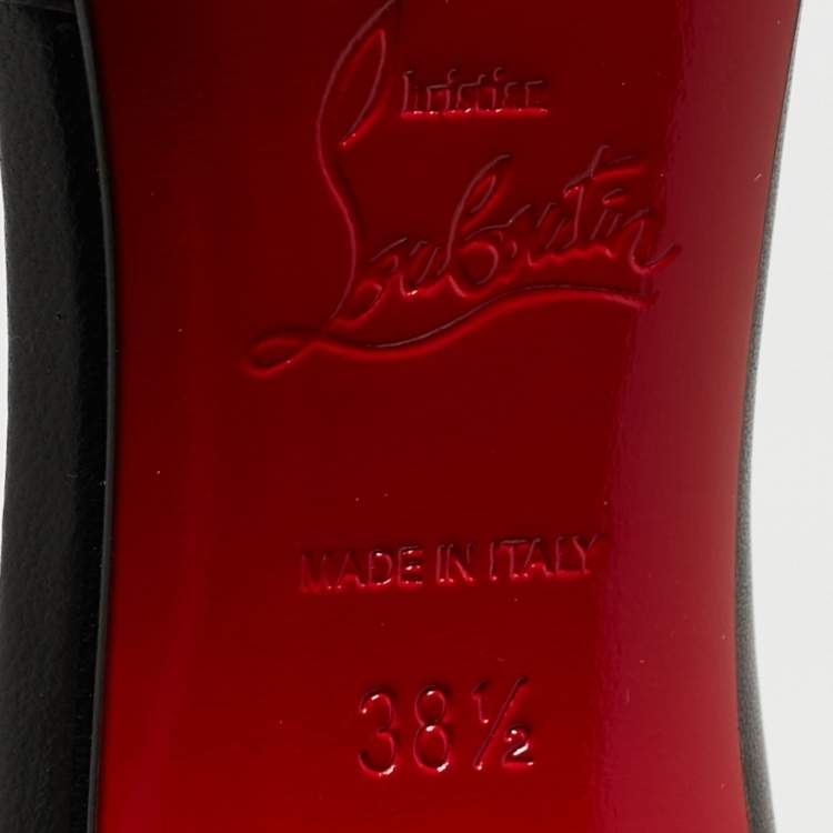 Pre Owned Christian Louboutin Black Leather Iriza Pumps Size 38.5