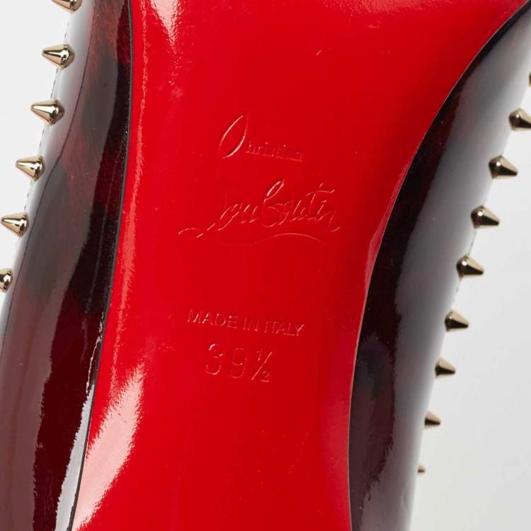 Pre Owned Christian Louboutin Tricolor Ombre Leopard Print Patent Leather Anjalina Pumps Size 39.5
