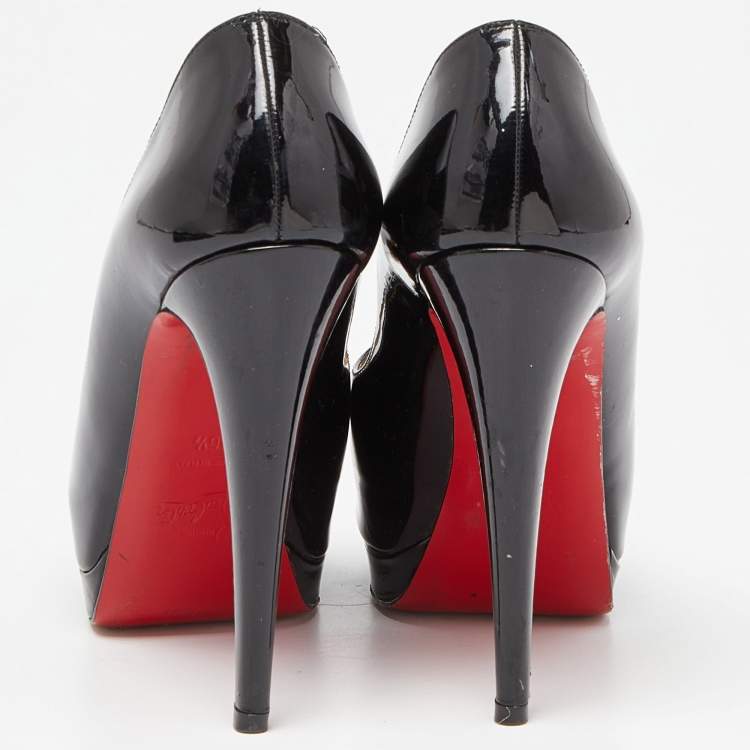 Pre Owned Christian Louboutin Black Patent Leather Altadama Pumps Size 36.5