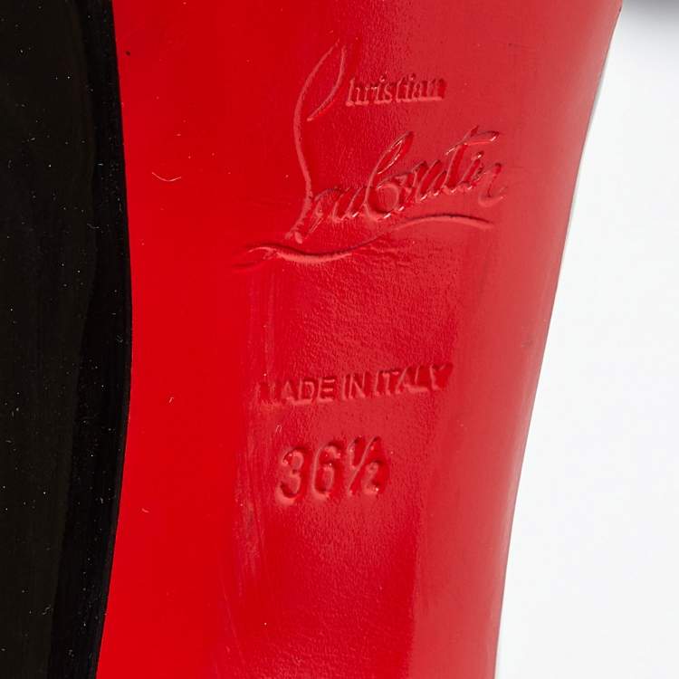 Pre Owned Christian Louboutin Black Patent Leather Altadama Pumps Size 36.5
