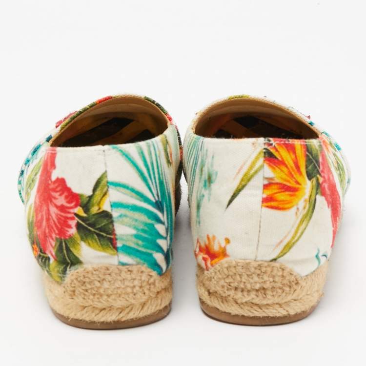 Pre Owned Christian Louboutin Multicolor Canvas Gala Espadrille  Flats Size 38