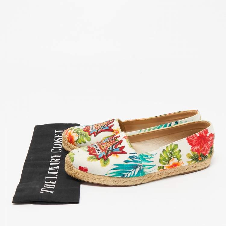 Pre Owned Christian Louboutin Multicolor Canvas Gala Espadrille  Flats Size 38