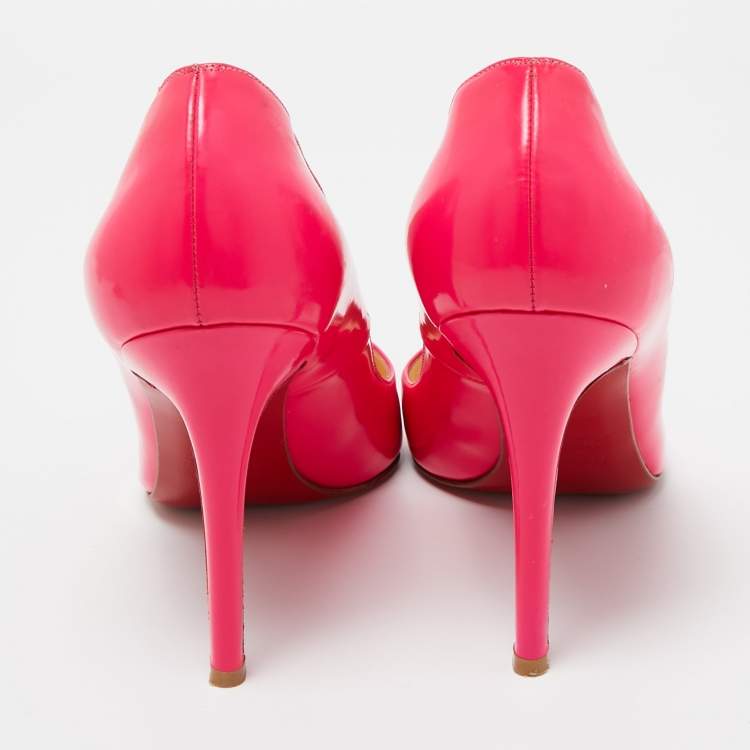 Pre Owned Christian Louboutin Pink Leather So Kate Pointed Toe Pumps Size 38.5