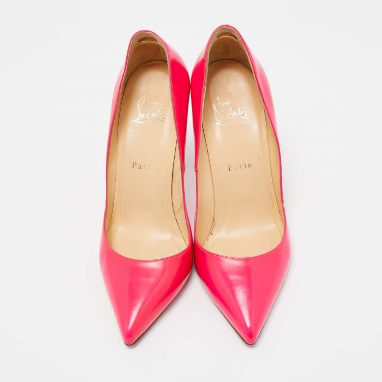 Pre Owned Christian Louboutin Pink Leather So Kate Pointed Toe Pumps Size 38.5