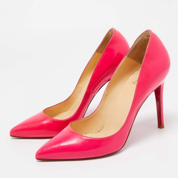 Pre Owned Christian Louboutin Pink Leather So Kate Pointed Toe Pumps Size 38.5