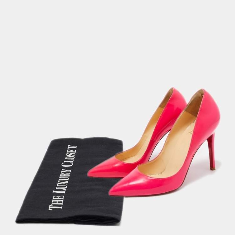 Pre Owned Christian Louboutin Pink Leather So Kate Pointed Toe Pumps Size 38.5