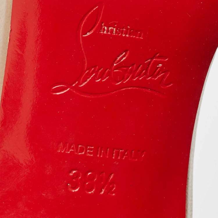 مملوكة مسبقًا Christian Louboutin Beige Leather Calamijane Slingback Pumps Size 38.5