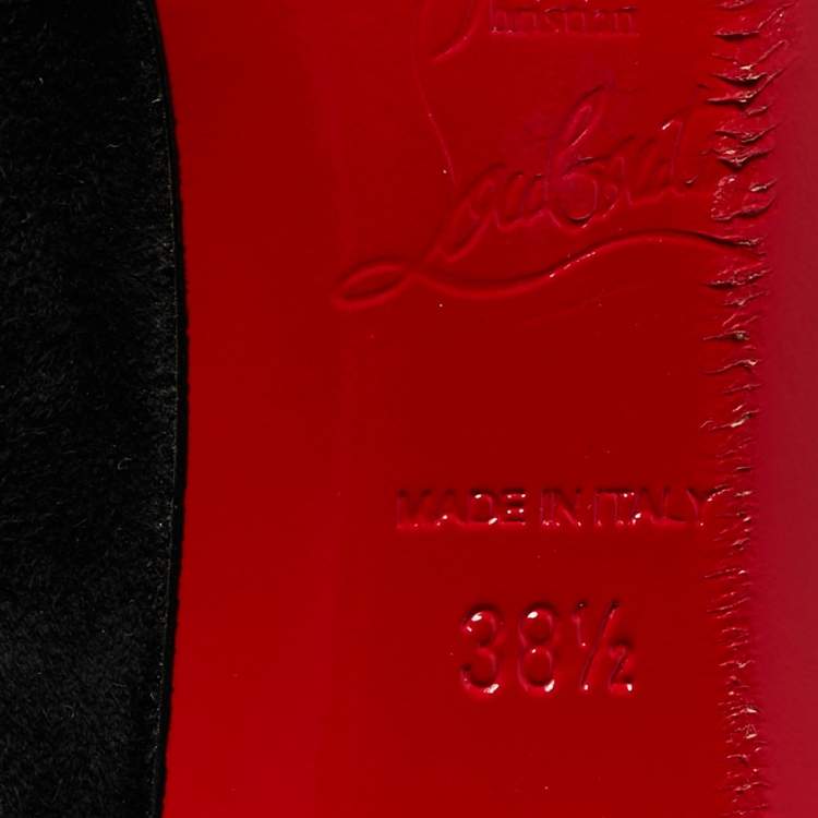Pre Owned Christian Louboutin Black Suede Pointed Toe Pumps Size 38.5