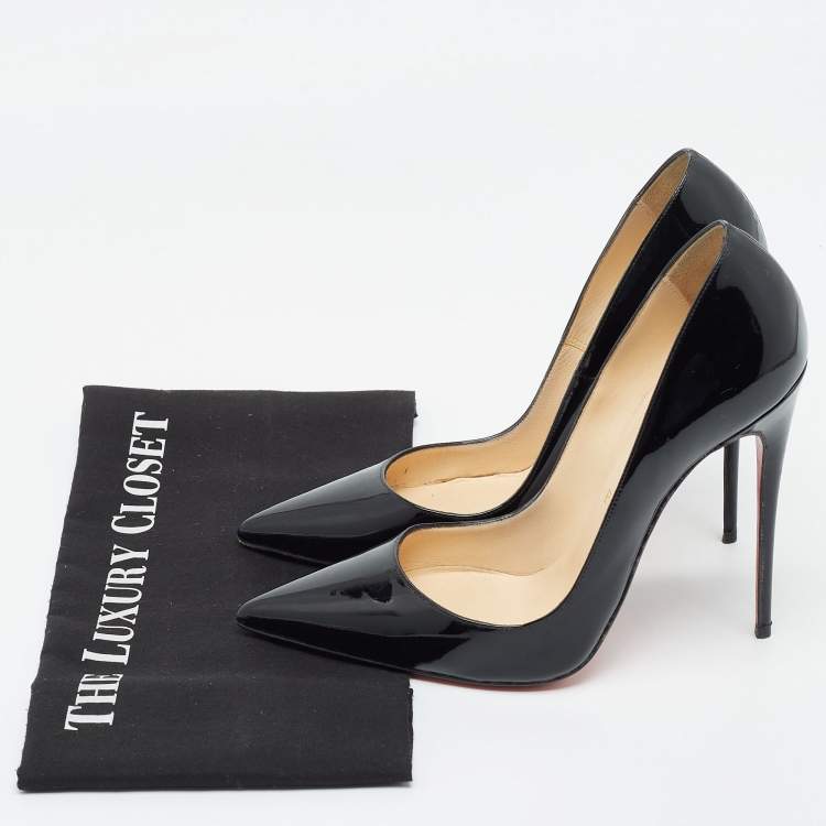 Pre Owned Christian Louboutin Black Patent Leather So Kate Pumps Size 39