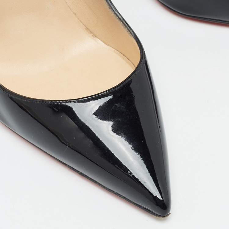 Pre Owned Christian Louboutin Black Patent Leather So Kate Pumps Size 39