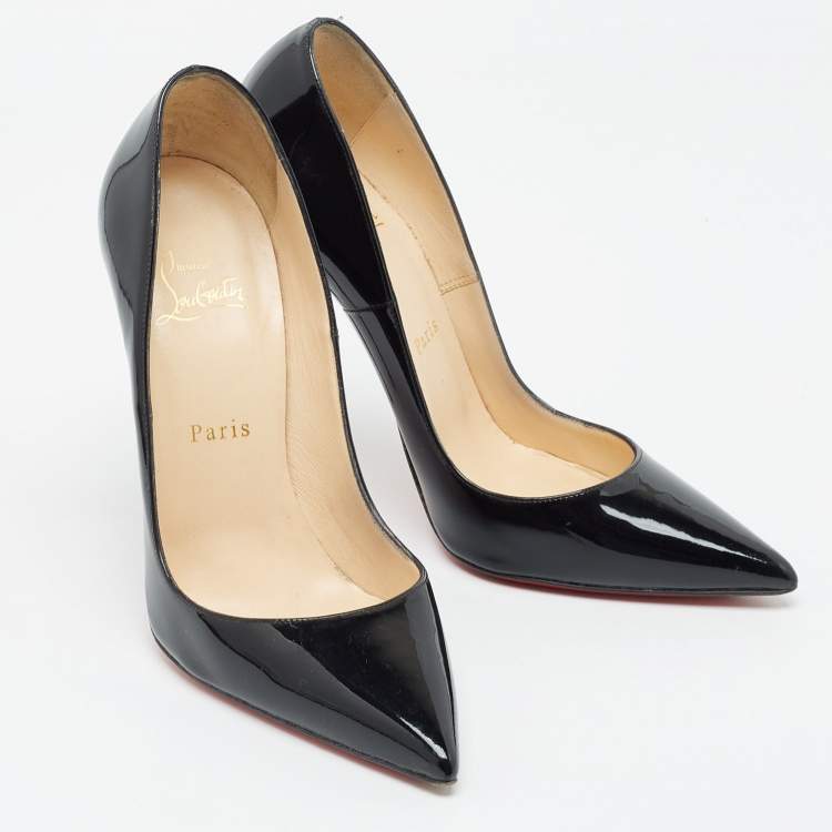 Pre Owned Christian Louboutin Black Patent Leather So Kate Pumps Size 39