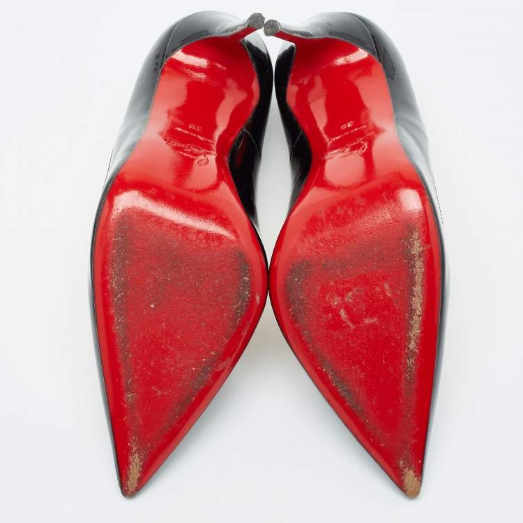 Pre Owned Christian Louboutin Black Patent Leather So Kate Pumps Size 39