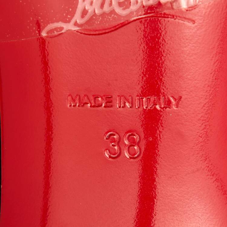 Pre Owned Christian Louboutin Black Leather Thigh High Boots Size 38