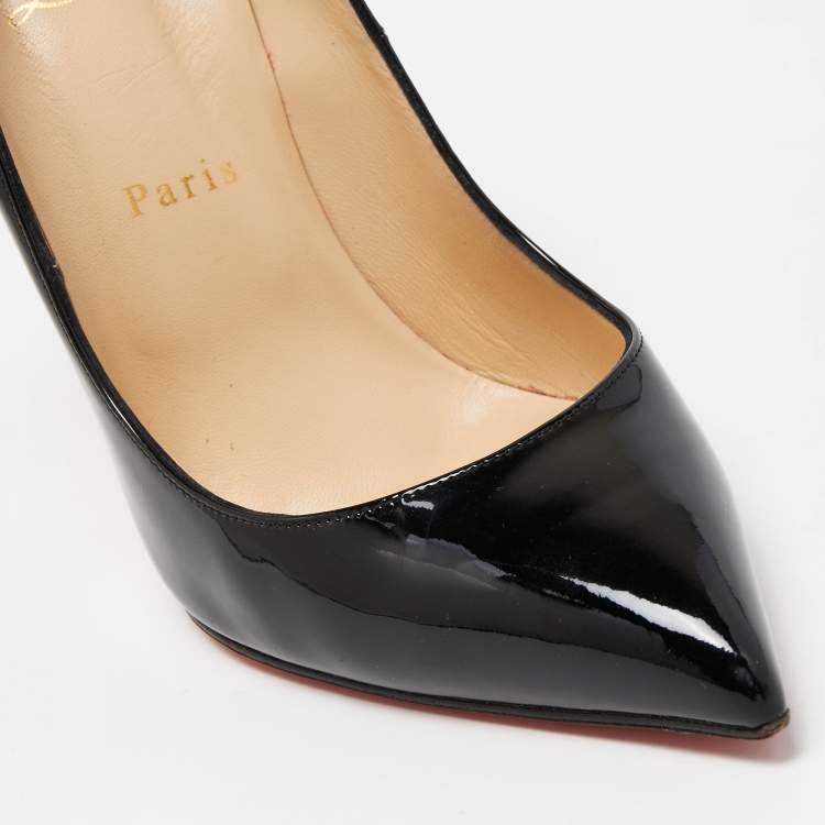 Pre Owned Christian Louboutin Black Patent Leather Pigalle Pumps Size 39.5