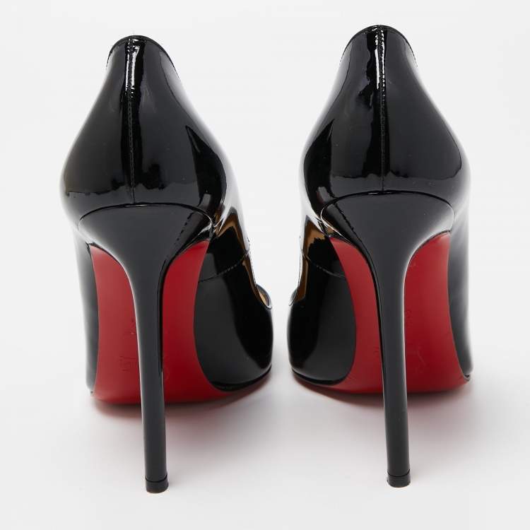 Pre Owned Christian Louboutin Black Patent Leather Pigalle Pumps Size 39.5