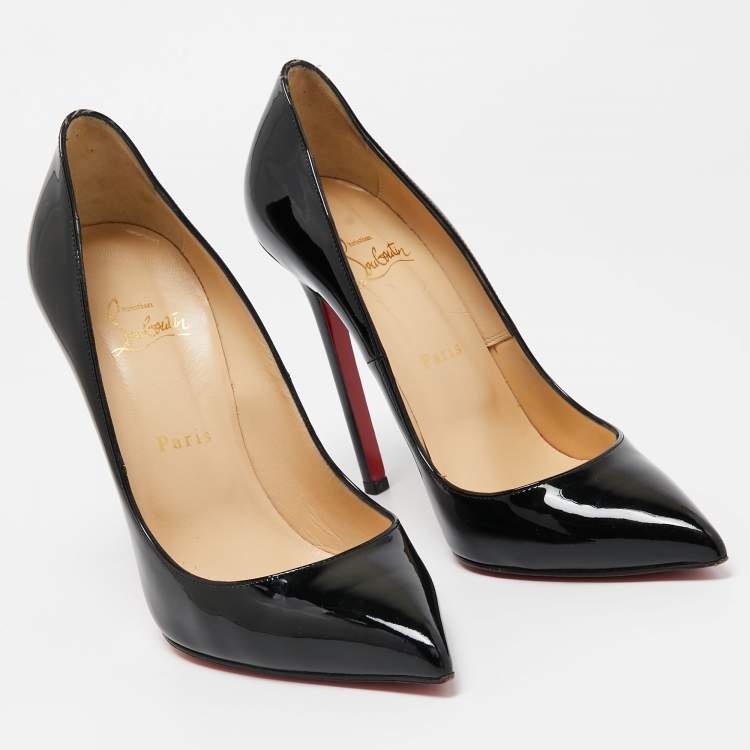 Pre Owned Christian Louboutin Black Patent Leather Pigalle Pumps Size 39.5