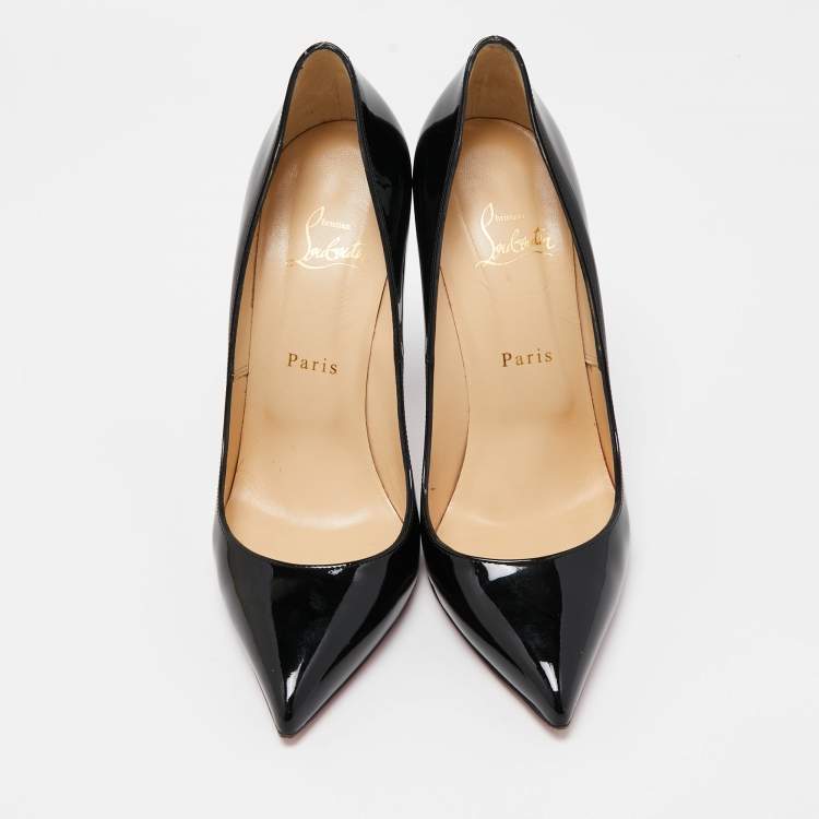 Pre Owned Christian Louboutin Black Patent Leather Pigalle Pumps Size 39.5