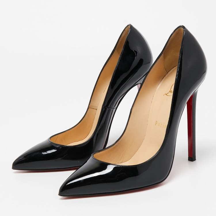 Pre Owned Christian Louboutin Black Patent Leather Pigalle Pumps Size 39.5