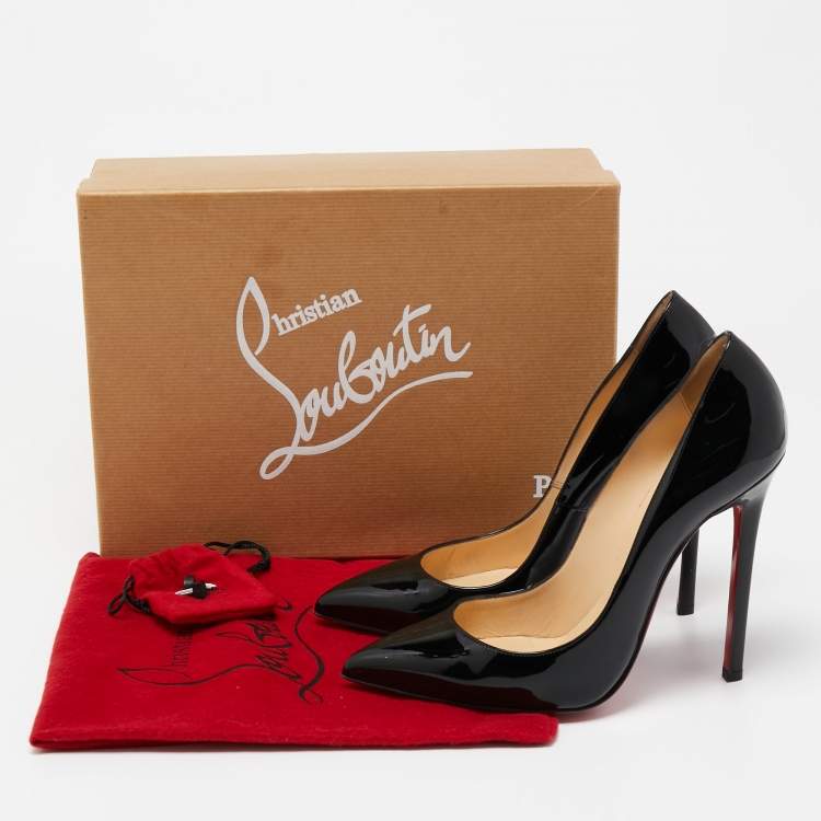 Pre Owned Christian Louboutin Black Patent Leather Pigalle Pumps Size 39.5