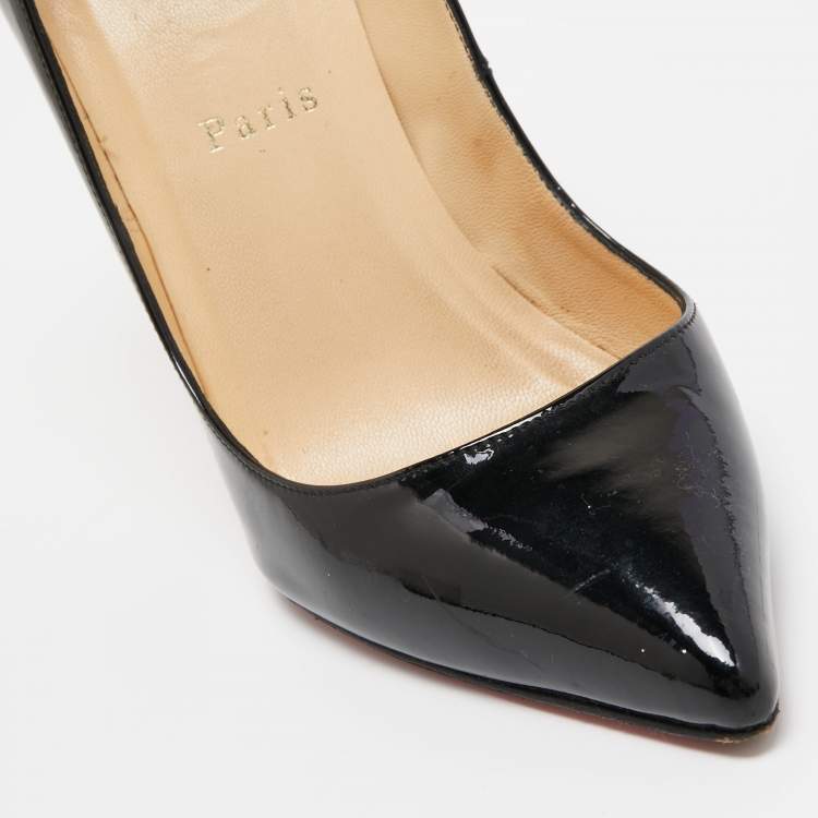 Pre Owned Christian Louboutin Black Pigalle Pointed Toe Pumps Size 37