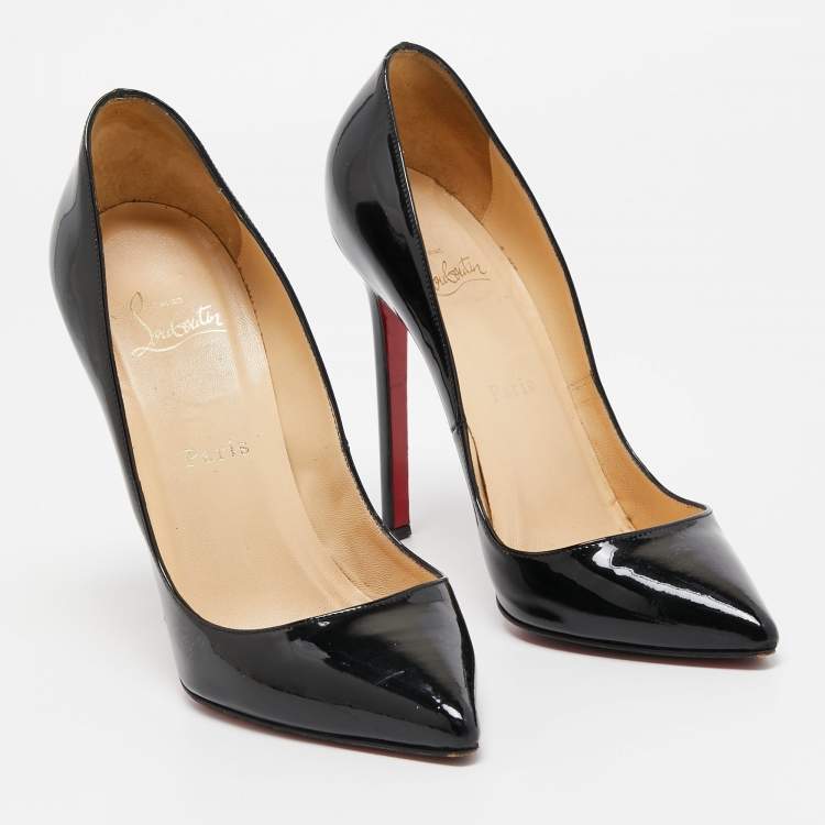 Pre Owned Christian Louboutin Black Pigalle Pointed Toe Pumps Size 37
