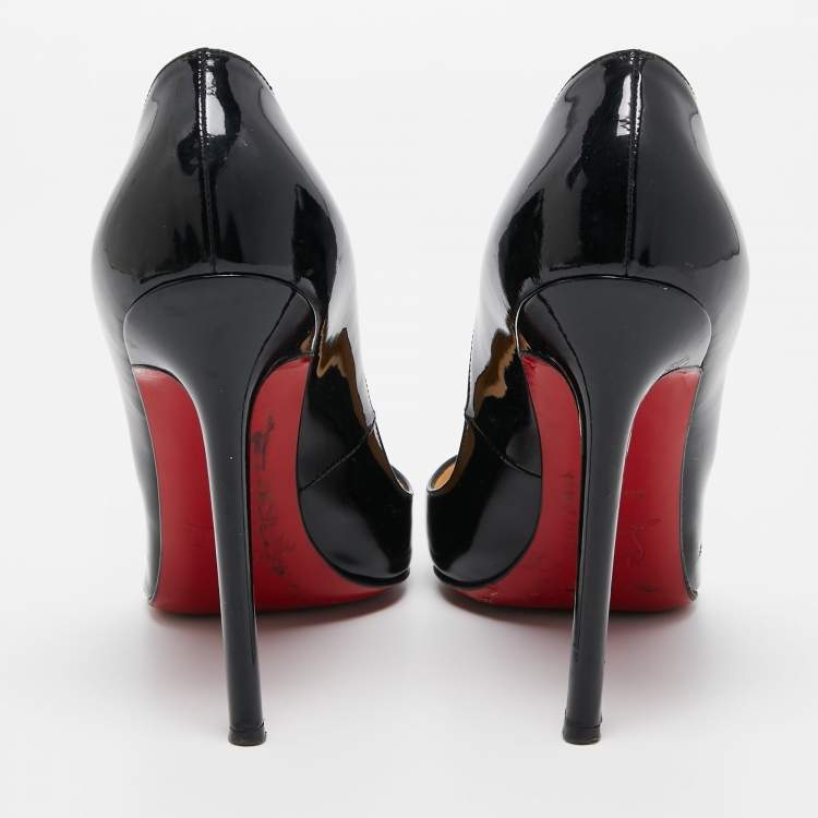 Pre Owned Christian Louboutin Black Pigalle Pointed Toe Pumps Size 37