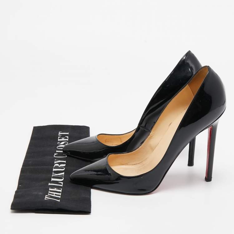 Pre Owned Christian Louboutin Black Pigalle Pointed Toe Pumps Size 37