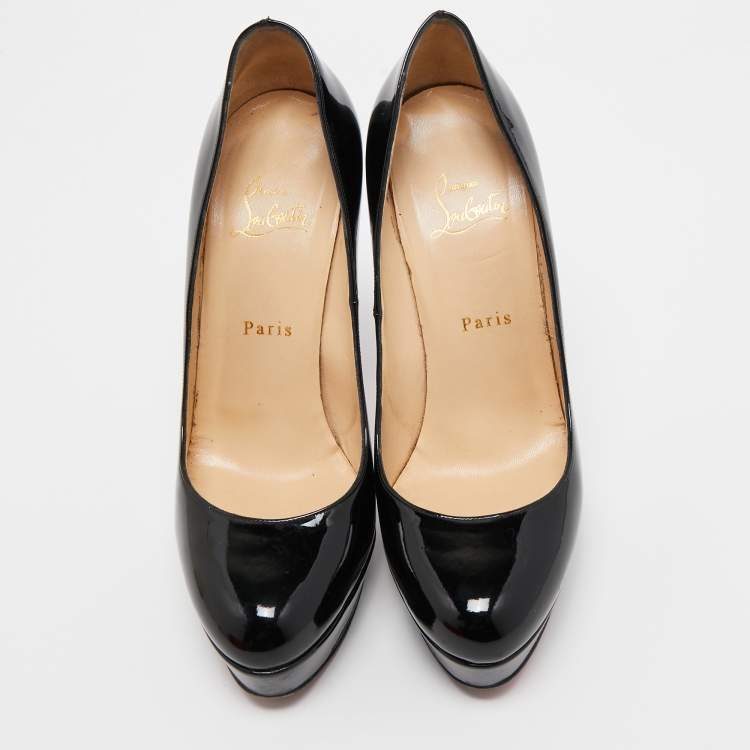 Pre Owned Christian Louboutin Black Patent Leather Bianca Pumps Size 39