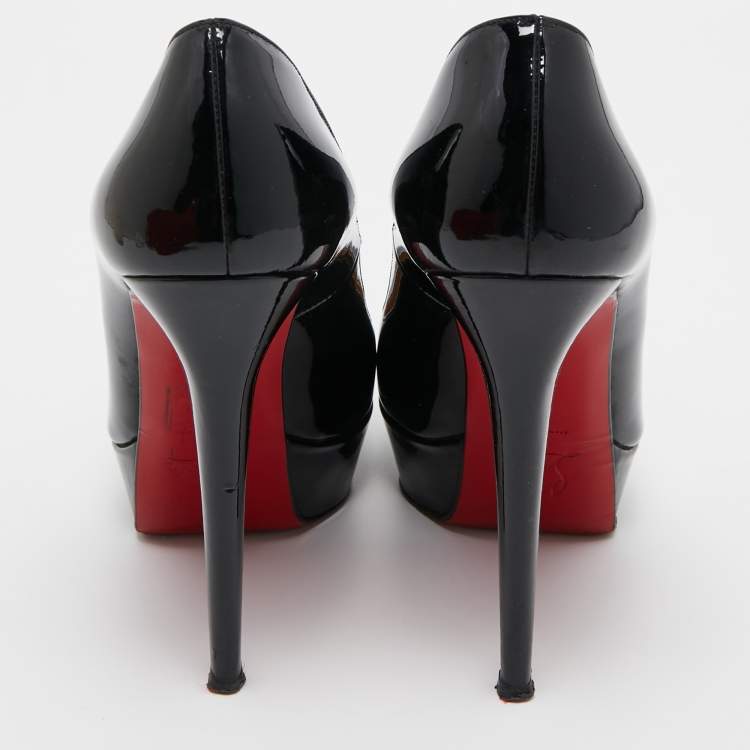 Pre Owned Christian Louboutin Black Patent Leather Bianca Pumps Size 39