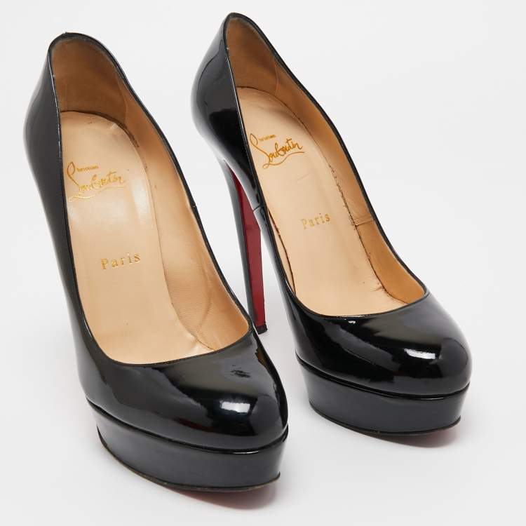 Pre Owned Christian Louboutin Black Patent Leather Bianca Pumps Size 39