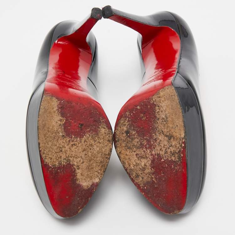 Pre Owned Christian Louboutin Black Patent Leather Bianca Pumps Size 39