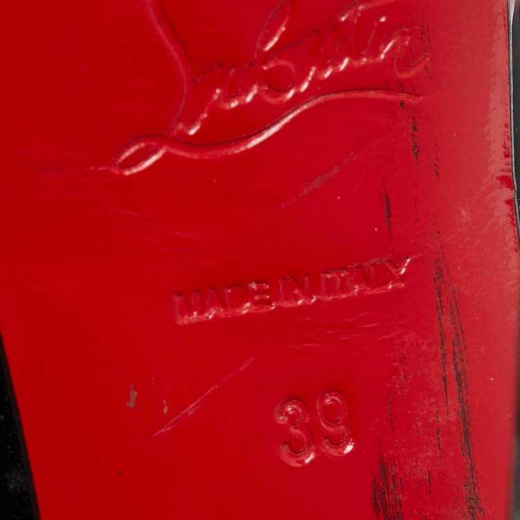 Pre Owned Christian Louboutin Black Patent Leather Bianca Pumps Size 39