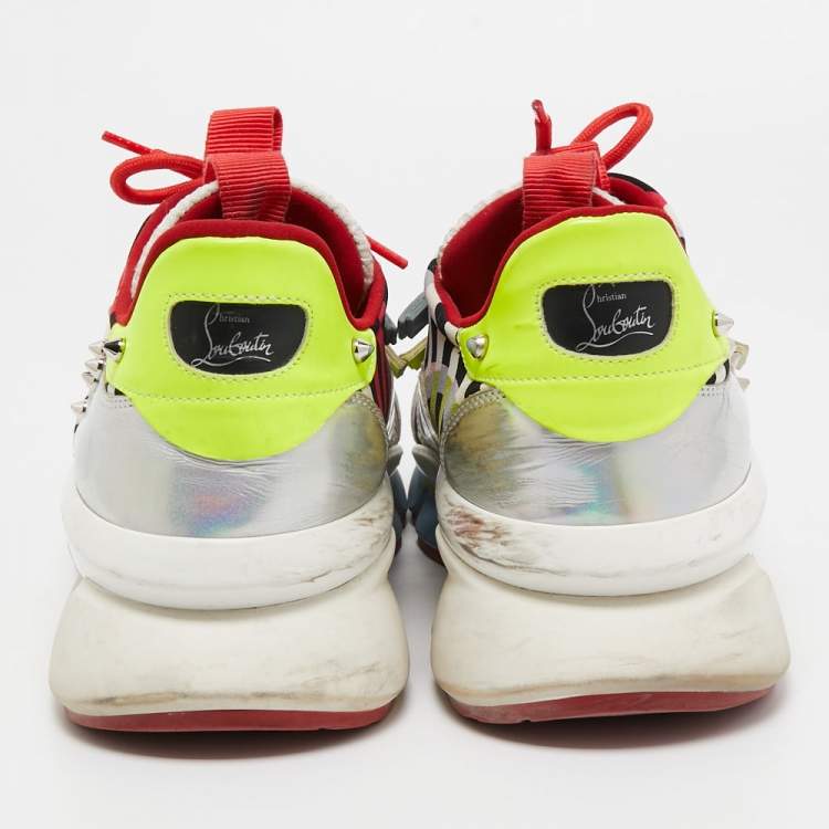 Pre Owned Christian Louboutin Multicolor Leather and Mesh Runner Sneakers Size 40