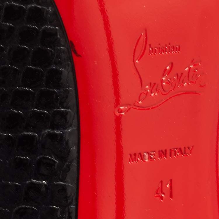 Pre Owned Christian Louboutin Black Python Leather So Kate Pumps Size 41
