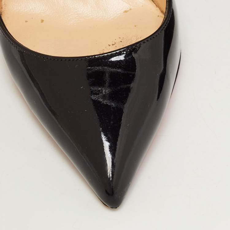 Pre Owned Christian Louboutin Black Patent Leather Pigalle Pumps Size 38