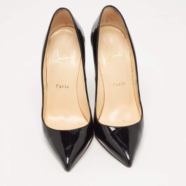 Pre Owned Christian Louboutin Black Patent Leather Pigalle Pumps Size 38