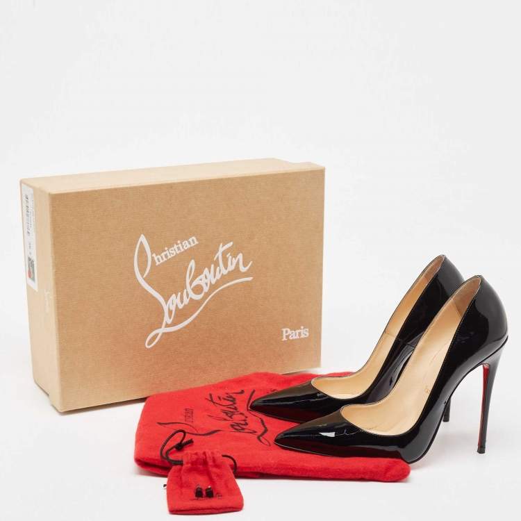 Pre Owned Christian Louboutin Black Patent Leather So Kate Pointed Toe Pumps Size 36.5